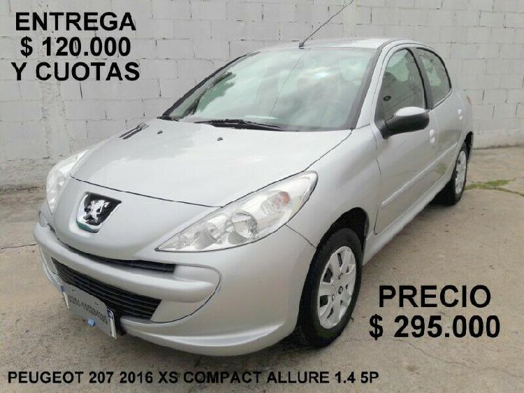 PEUGEOT 207 ALLURE 1.4 2016 *FINANCIO UN 70% *RECIBO MENOR*