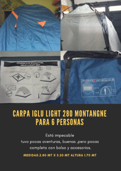 CARPA IGLU LIGHT 280 MONTAGNE PARA 6 PERSONAS