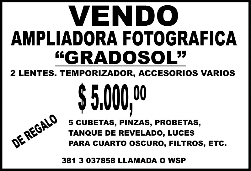 Ampliadora fotográfica b/no. Gradosol. funcionando