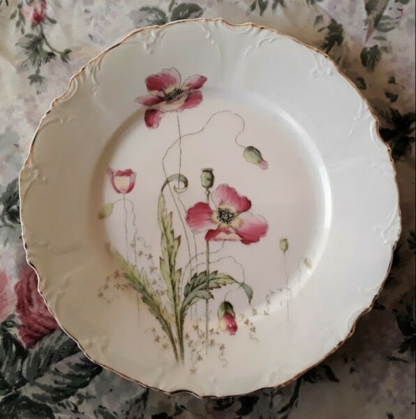 Antiguo Plato Decorativo Porcelana Francesa Limoges 25 Cm