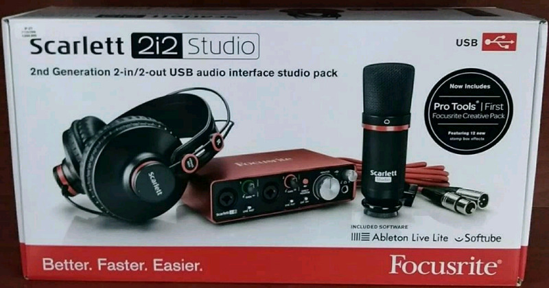 Interface de audio Focusrite Scarlet 2i2 pack