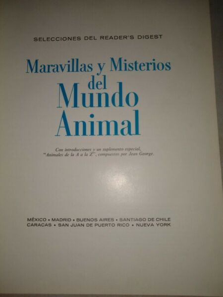 Libro MARAVILLAS Y MISTERIOS Del Mundo Animal