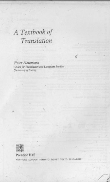 A Textbook of Translation - Peter Newmark