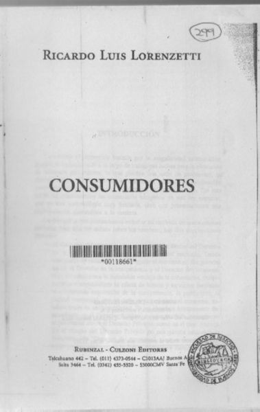 Consumidores. Ricardo Luis Lorenzetti.