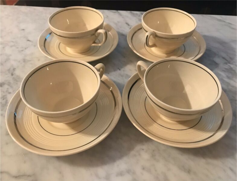 4 tazas de té Wood’s Ivory Ware Inglesas (selladas)
