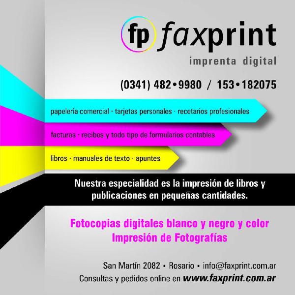 Impresión digital y fotocopias de Apuntes, Tesis y T.P.