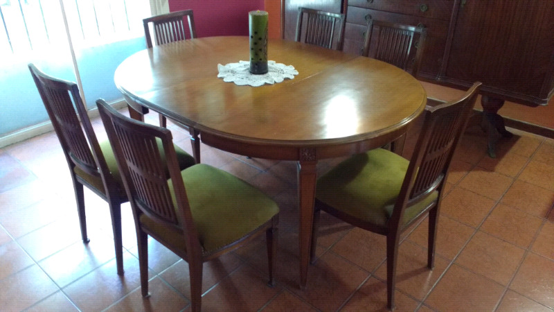 Juego comedor inglés en madera de Roble