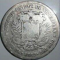 moneda estados unidos de venezuela plata fuerte 1889