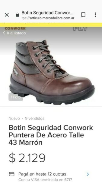 Vendo botines de punta de acero