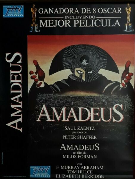 Afiche Original Amadeus  Thv Estado Impecable