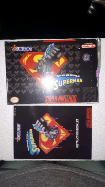 superman snes super nintendo caja y manual