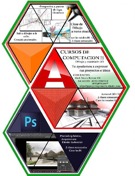 Cursos de sketchup, photoshop illustrator,y dibujo técnico.