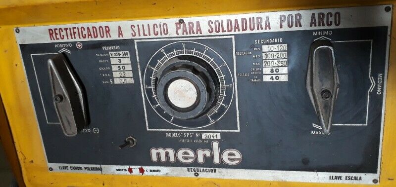 SOLDADORA RECTIFICADORA MERLE 350 AMP. - MUY BUEN ESTADO