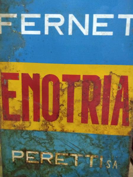 Antiguo cartel de Fernet Enotria - de chapa (no Branca coca