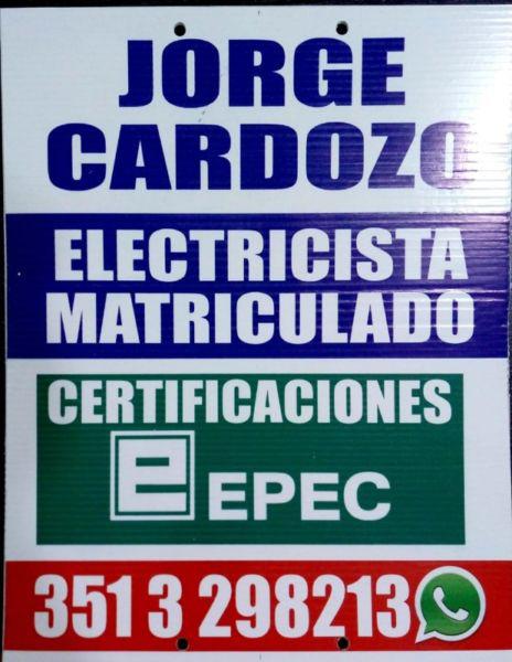 Electricista matriculado certificaciones para epec