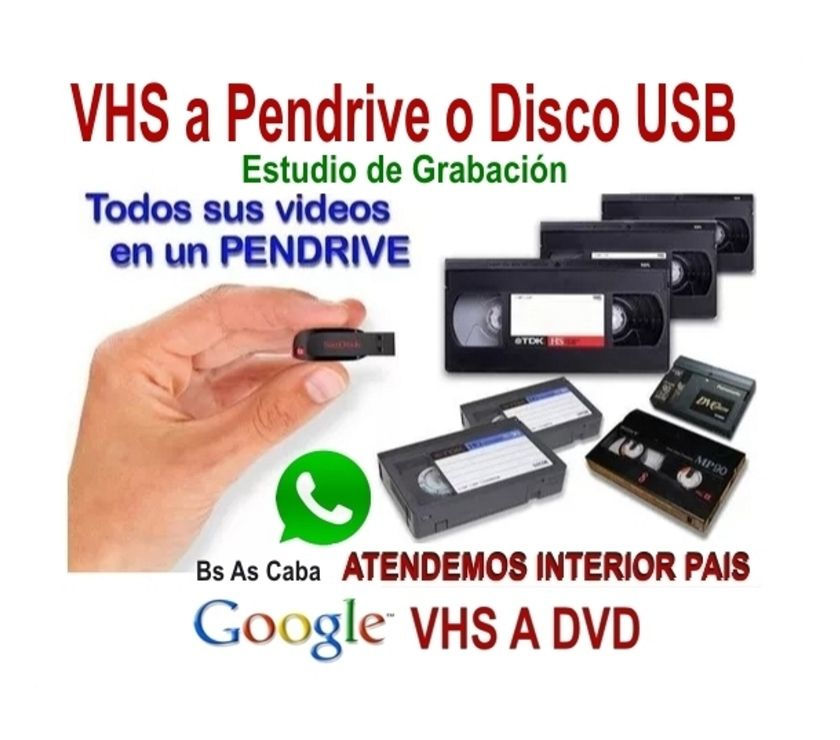 VHS Video a Pen Drive o Disco Rigido.