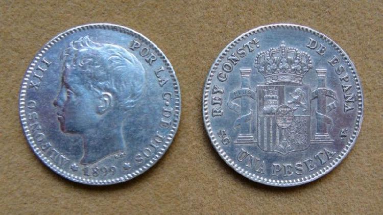 Moneda de 1 peseta de Plata, España 1900