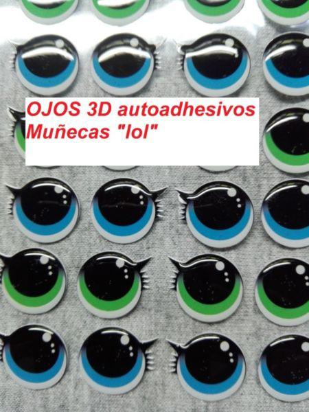 ojos LOL 3 D artesanias