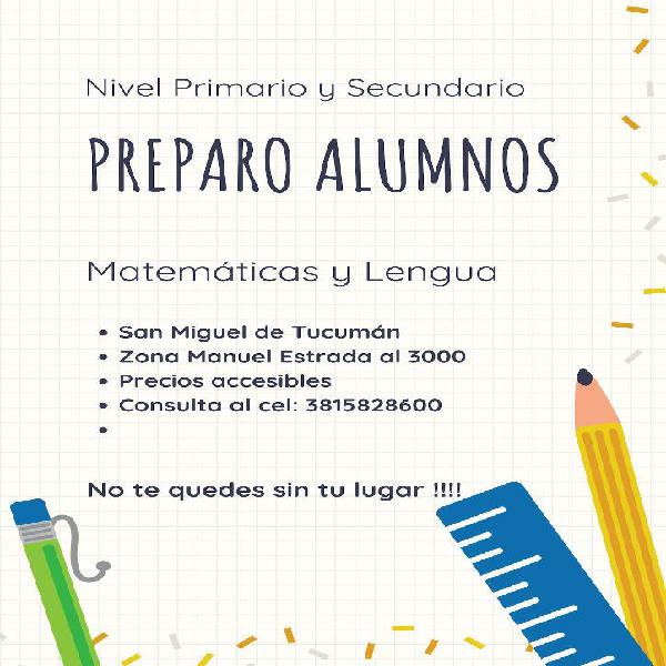 Preparo Alumnos Matemáticas Y Lengua