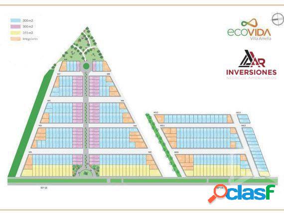 LOTE ECOVIDA - ENTREGA Y 36 CUOTAS EN PESOS - VILLA AMELIA