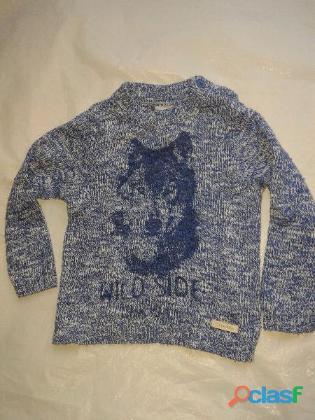 Sweaters Cheeky 9 12mes Tejido Azul Boton En Hombro Perfect