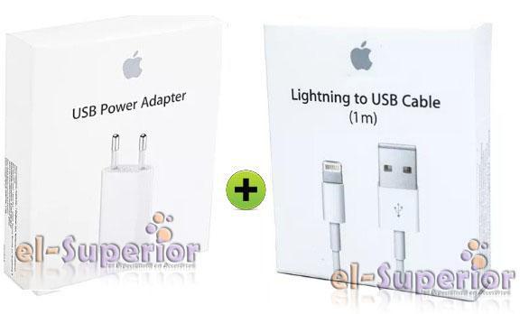 Combo Cargador y Cable Orig Apple Iphone Iphone X 8 8 Plus