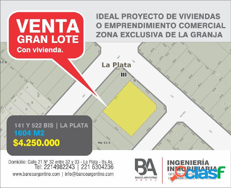 Terreno Grande con vivienda, ideal para proyecto de vivienda