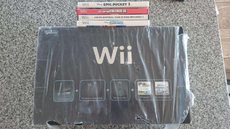 Nintendo Wii Negra En Perfecto Estado Juegos Originales