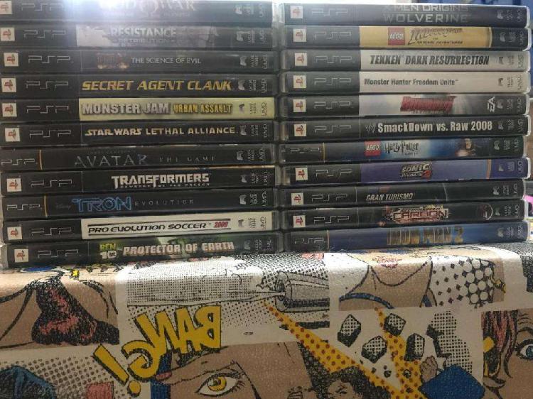 lote 22 juegos originales discos para psp portatil todos con