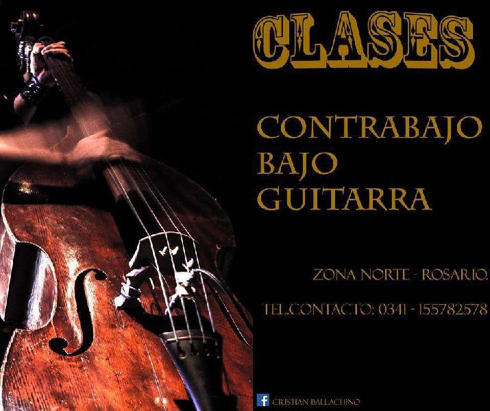 Clases de bajo, contrabajo y guitarra.