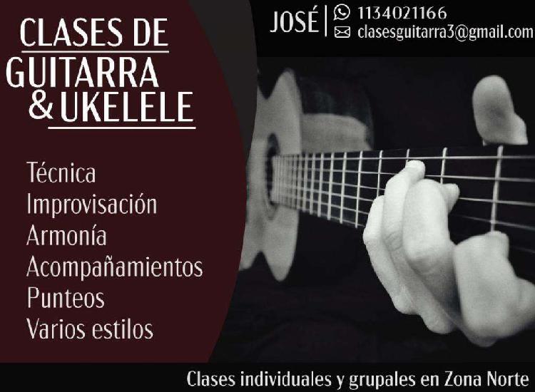 Clases de guitarra y ukelele en Zona Norte, San Isidro