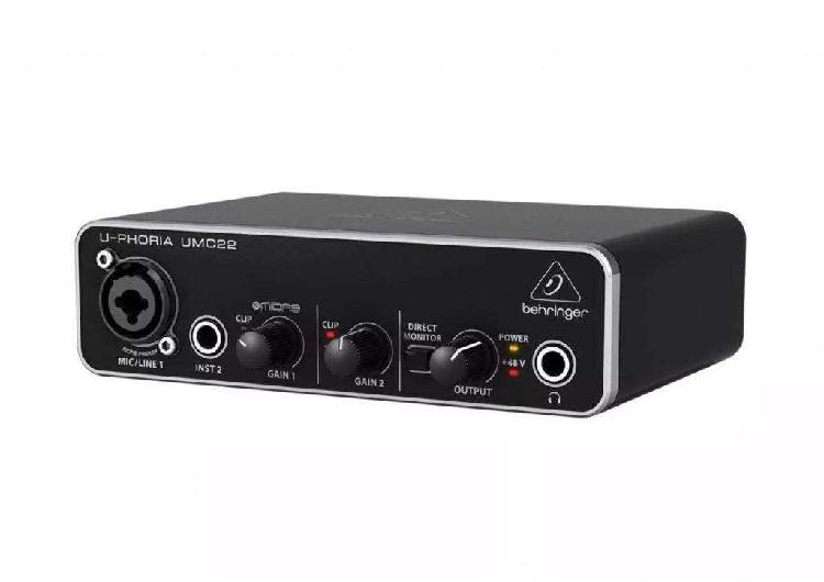 Placa De Sonido Audio Umc Behringer Umc22 Interface Usb 2x2