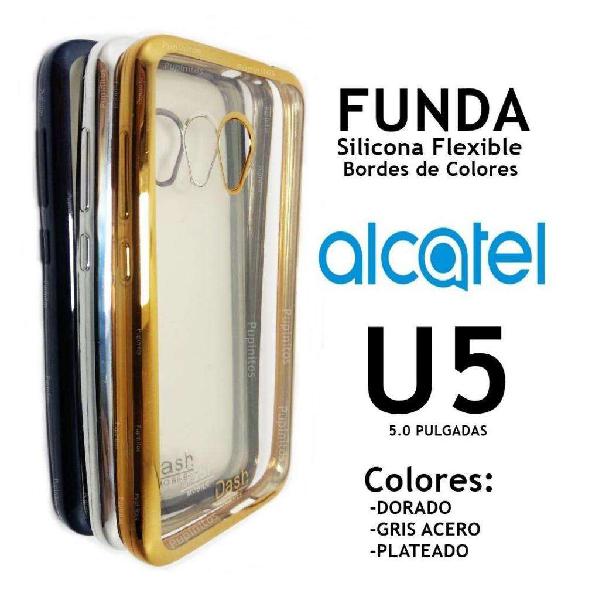 Funda Tpu Cover Bordes Colores Alcatel U5 Rosario