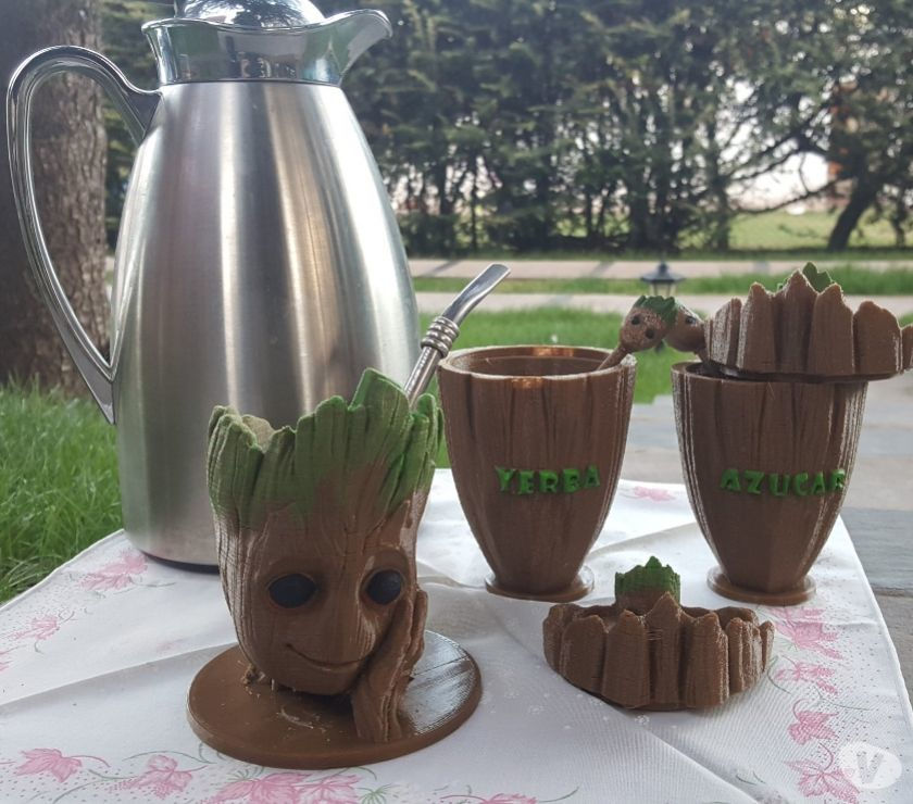 Groot Kit de Mate Impresion 3D + Regalo Groot Llavero