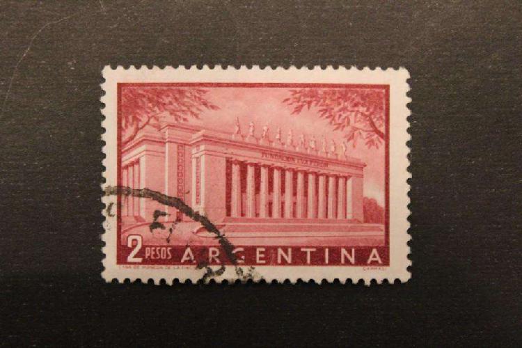 ESTAMPILLA ARGENTINA 1954, EDIFICIO FUNDACIÓN EVA PERÓN