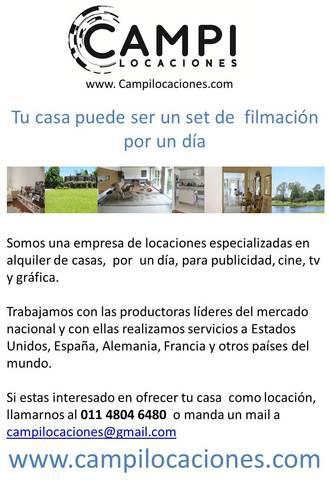 Alquiler de Casas para filmaciones de comerciales, cine y TV
