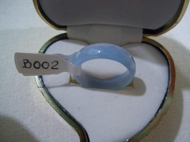Vendo anillo#B002 de piedra onix celeste facetado