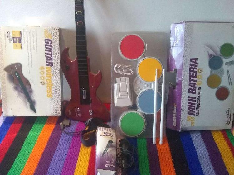 Guitarra Bateria Juegos Play Wii Pc Ps3