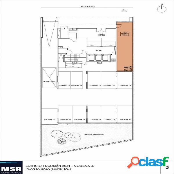 COCHERA EN VENTA MSR TUCUMAN 2041 - UBICADA EN PLANTA BAJA -