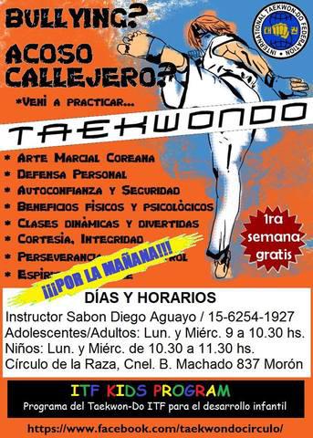 Clases de Taekwon-Do ITF POR LA MAÑANA en Morón Centro.