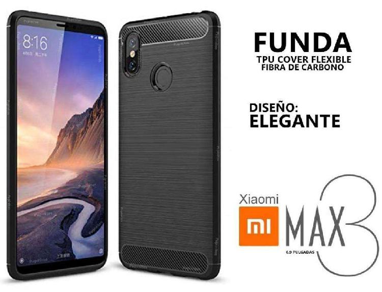 Funda Tpu Elegante Fibra De Carbono Xiaomi Mi Max 3 Rosario