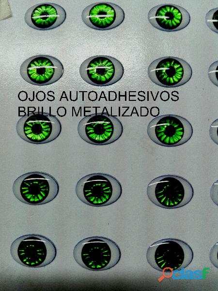 ojos brillo metalizado 3D autoadhesivos