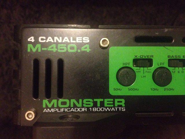 Amplificador Monster M450 1800w Con Subwoofer Audiopipe 15