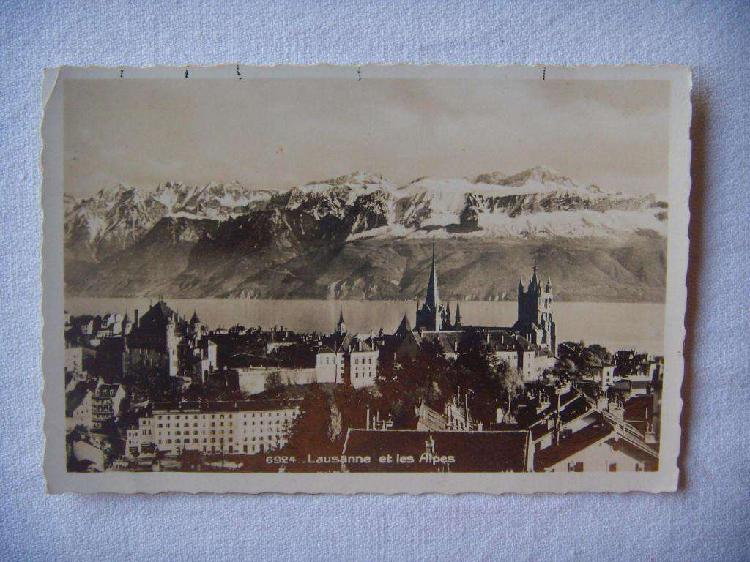 Lausanne Suiza Postal Antigua De 1935 Usada Sin Franqueo