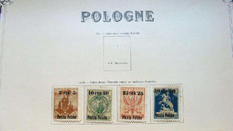 Sellos postales de Polonia 1918 – 1919