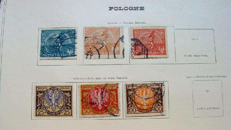 Sellos postales de Polonia 1921 – 1922