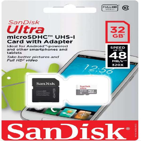 Memoria Micro Sd Hc 32gb Clase 10 Sandisk Ultra Fhd