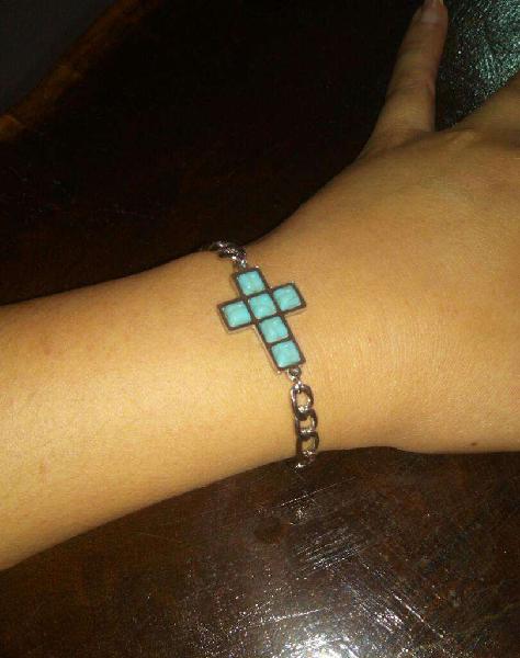 Pulsera Cruz Turquesa