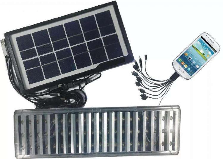 Cargador Celular Generador Panel Solar Portatil Luz 50 Led