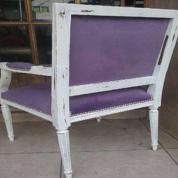 sillon de estilo LUIS XV original restaurado a nuevo